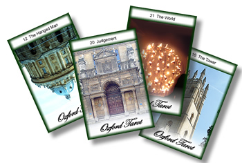 Selection of cards from the Major Arcana of the Oxford Tarot Deck.